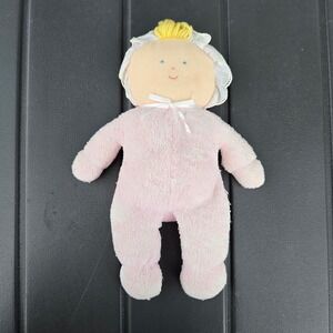 Vintage Eden pink terrycloth Baby Doll with Bonnet